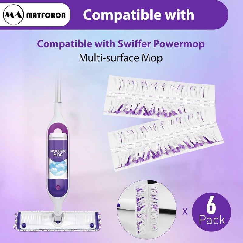 MATFORCA 6 Pack Swiffer Power Mop Pads – Disposable Wet Mop Refills for Swiffer Power Mop, Super Absorbent Pads for Cleaning Floors, Compatible with Swiffer WetJet and Power Mop Models - Image 2